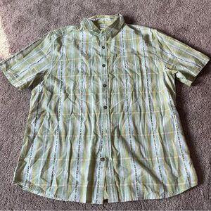 Carbon 2 Cobalt Men's Large Cotton Plaid Button-down Shirt.